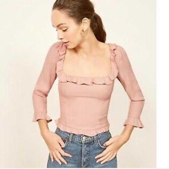 Reformation Blush Ruffle Blouse - Picture 2 of 3